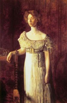 托馬斯 伊肯斯 The Old Fashioned Dress-Portrait of Miss Helen Parker